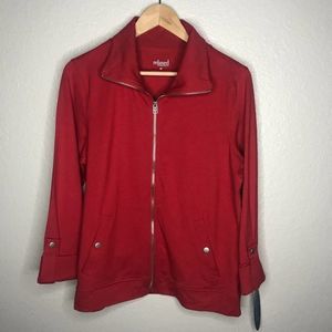 Charter Club Relaxed Red Full Zip Jacket M New